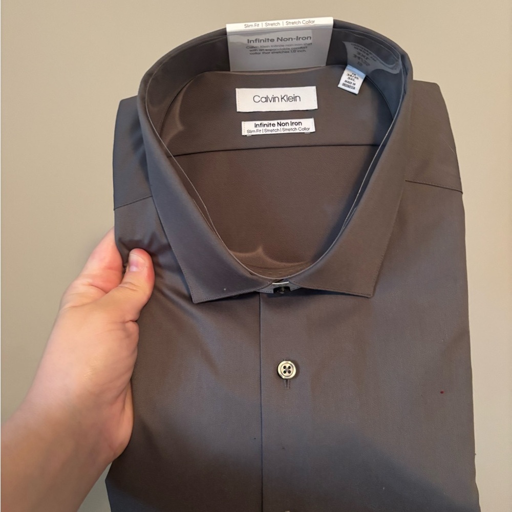 Calvin Klein Men's Charcoal Dress Shirt